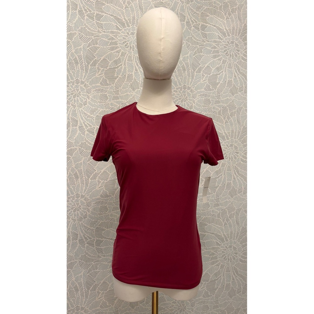Abercrombie & Fitch Womens Essential Body-Skimming Tee Fall Burgundy Red M NWT